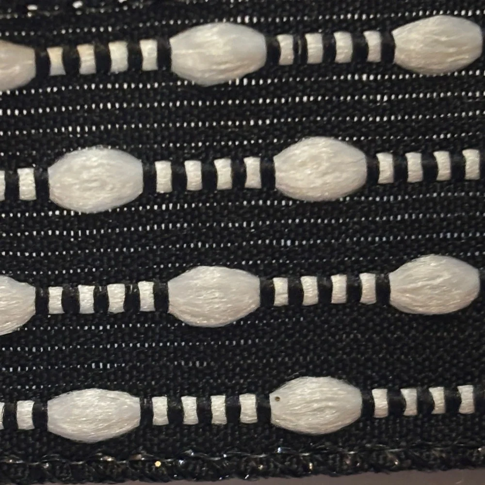 Black and White Snowball Weave Ribbon Black and White Dot Pattern Ribbon 25ft